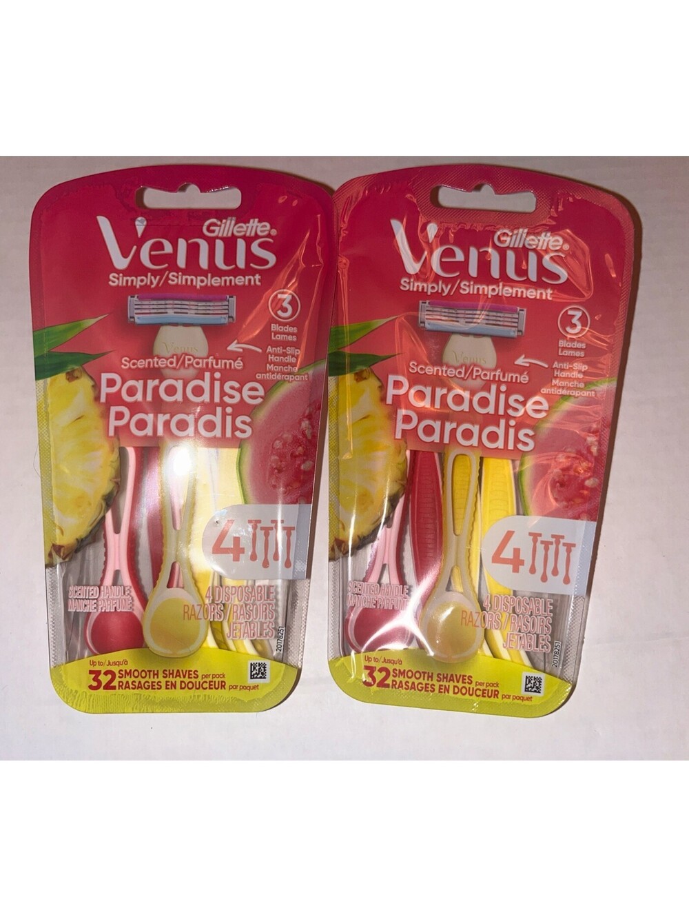 Lot of 2 Packs of 4 Gillette Venus Paradise Women's Disposable Razor